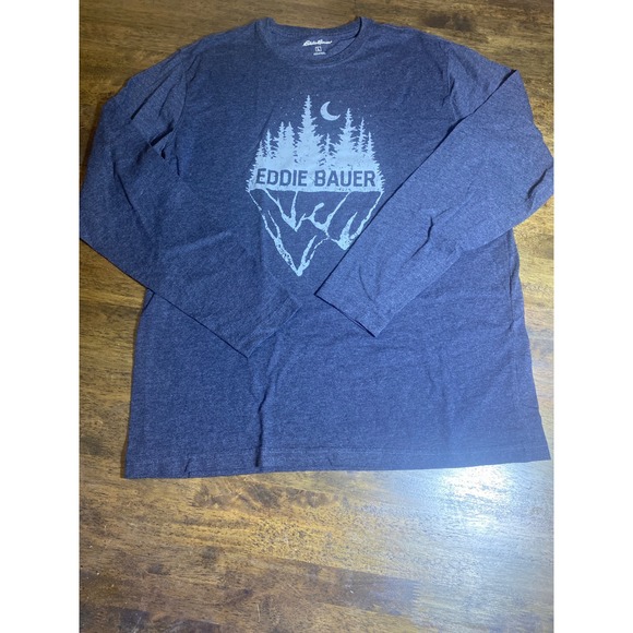 Eddie Bauer Other - Eddie Bauer Mens Long Sleeve Graphic T-Shirt Blue Mountain Forest Sz Large
